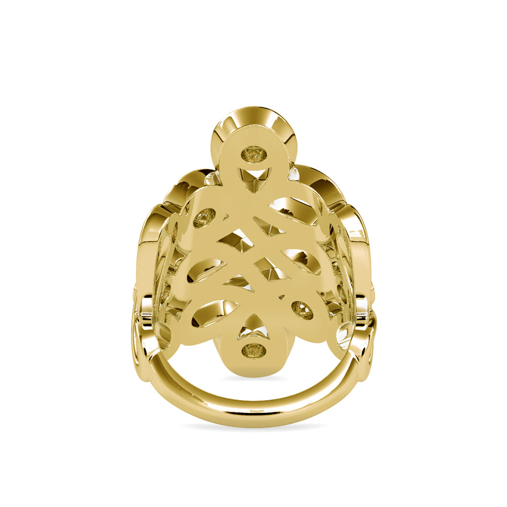 SKU: 0161 (18K) Free Form Design Diamond Ring in Rose Gold.