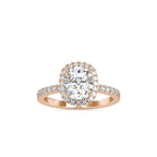 SKU: 0162 (10K) Cushion-Cut Halo Engagment Ring in Rose Gold.