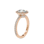 SKU: 0162 (10K) Cushion-Cut Halo Engagment Ring in Rose Gold.