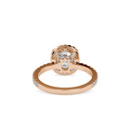 SKU: 0162 (10K) Cushion-Cut Halo Engagment Ring in Rose Gold.
