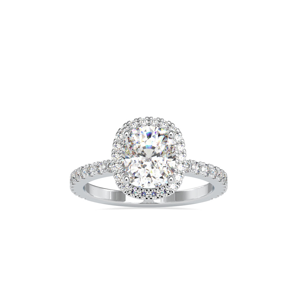 SKU: 0162 (14K) Cushion-Cut Halo Engagment Ring in Rose Gold.