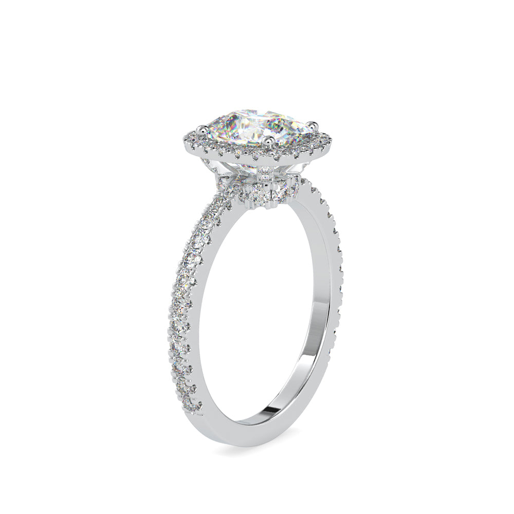 SKU: 0162 (10K) Cushion-Cut Halo Engagment Ring in Rose Gold.
