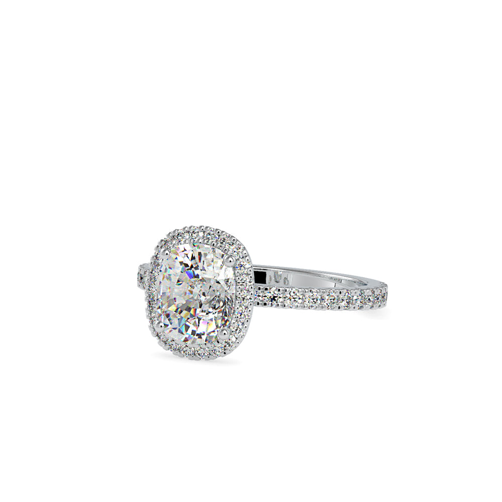 SKU: 0162 (14K) Cushion-Cut Halo Engagment Ring in Rose Gold.
