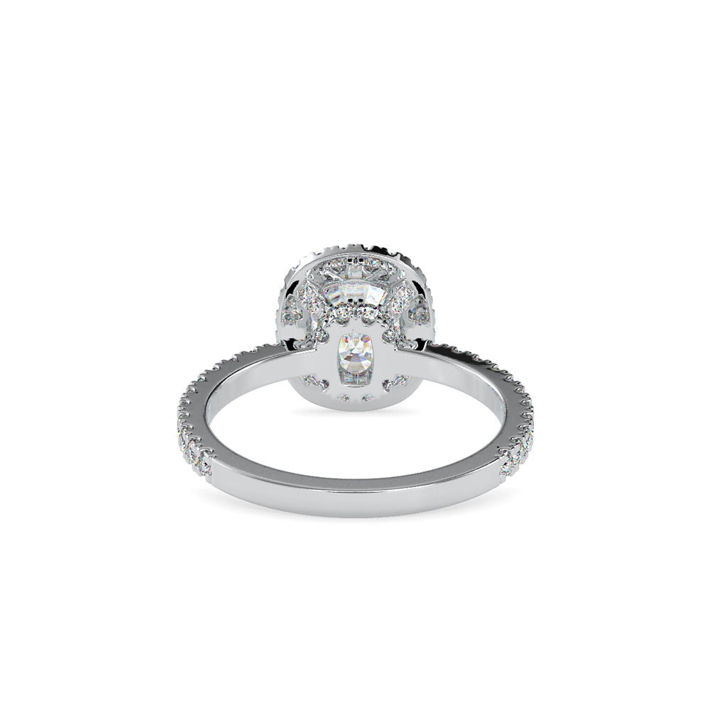 SKU: 0162 (14K) Cushion-Cut Halo Engagment Ring in Rose Gold.