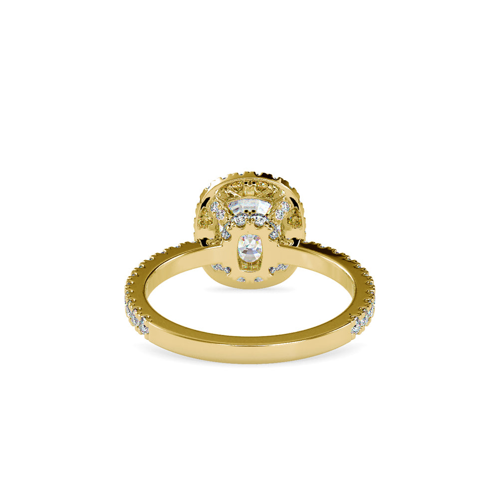 SKU: 0162 (22K) Cushion-Cut Halo Engagment Ring in Rose Gold.