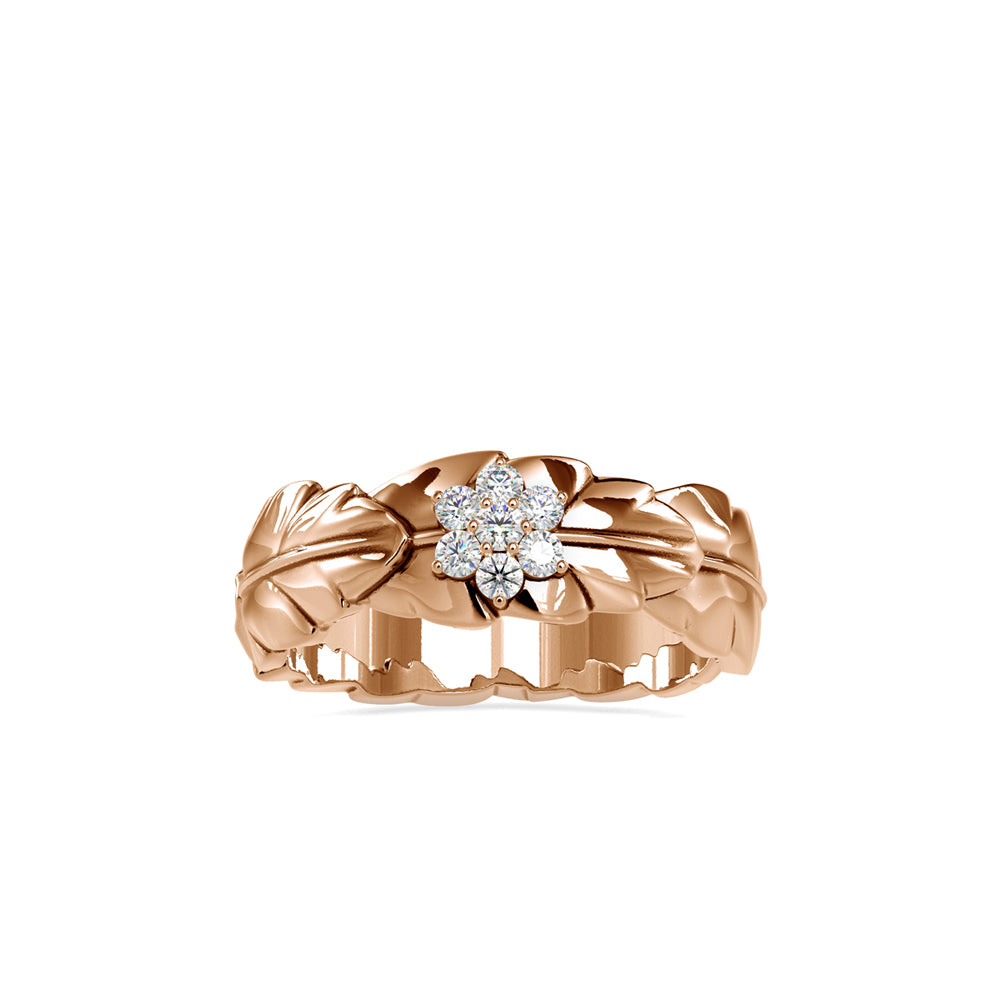 SKU: 0163 (10K) Nature-Inspired Leaf Ring in Rose Gold.