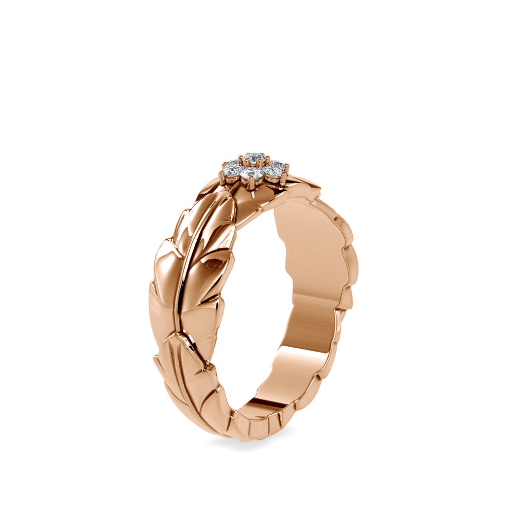 SKU: 0163 (22K) Nature-Inspired Leaf Ring in Rose Gold.
