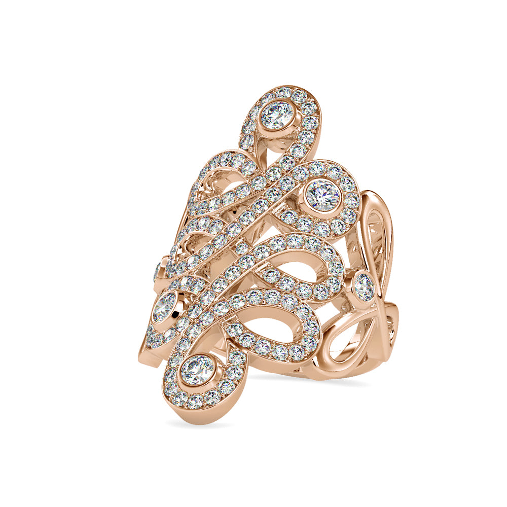 SKU: 0163 (22K) Nature-Inspired Leaf Ring in Rose Gold.