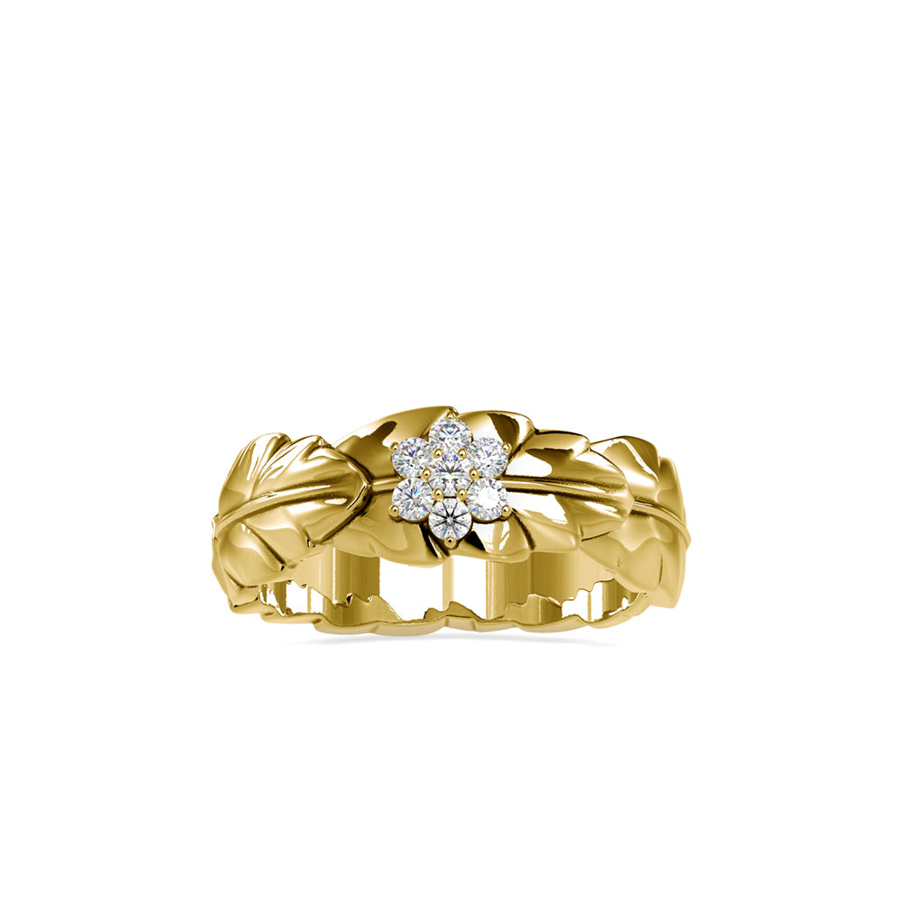 SKU: 0163 (18K) Nature-Inspired Leaf Ring in Rose Gold.