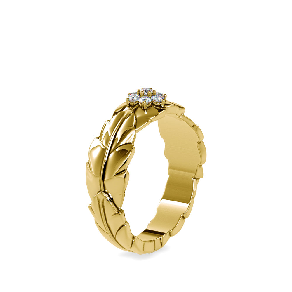 SKU: 0163 (10K) Nature-Inspired Leaf Ring in Rose Gold.