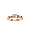 SKU: 0165 (22K) two-Tone Nature-Inspired Leaf Diamond Ring in Rose Gold.