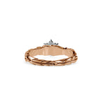 SKU: 0165 (14K) two-Tone Nature-Inspired Leaf Diamond Ring in Rose Gold.