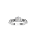 SKU: 0165 (22K) two-Tone Nature-Inspired Leaf Diamond Ring in Rose Gold.