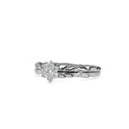 SKU: 0165 (18K) two-Tone Nature-Inspired Leaf Diamond Ring in Rose Gold.