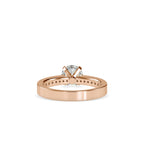 SKU: 0166 (10K) Four-Prong Solitaire Engagment Ring in Rose Gold.