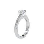 SKU: 0166 (14K) Four-Prong Solitaire Engagment Ring in Rose Gold.