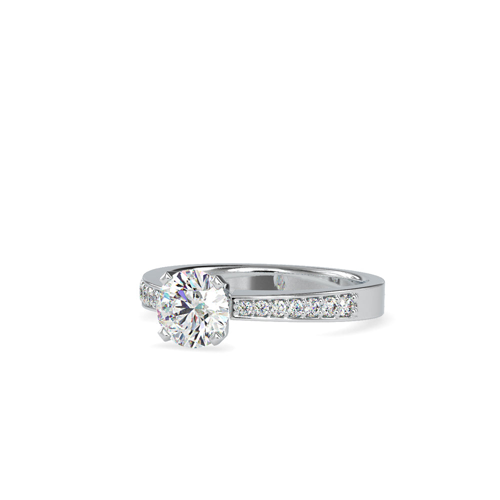 SKU: 0166 (18K) Four-Prong Solitaire Engagment Ring in Rose Gold.
