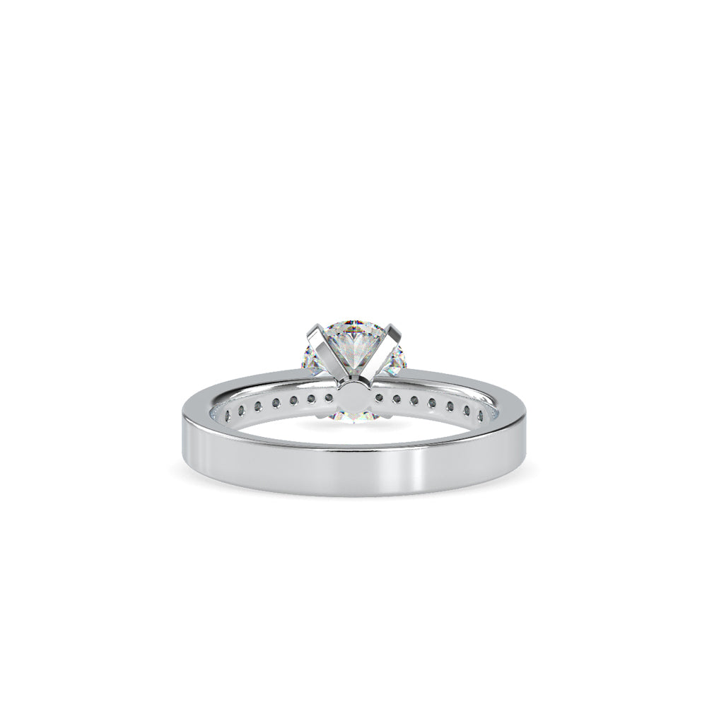SKU: 0166 (10K) Four-Prong Solitaire Engagment Ring in Rose Gold.