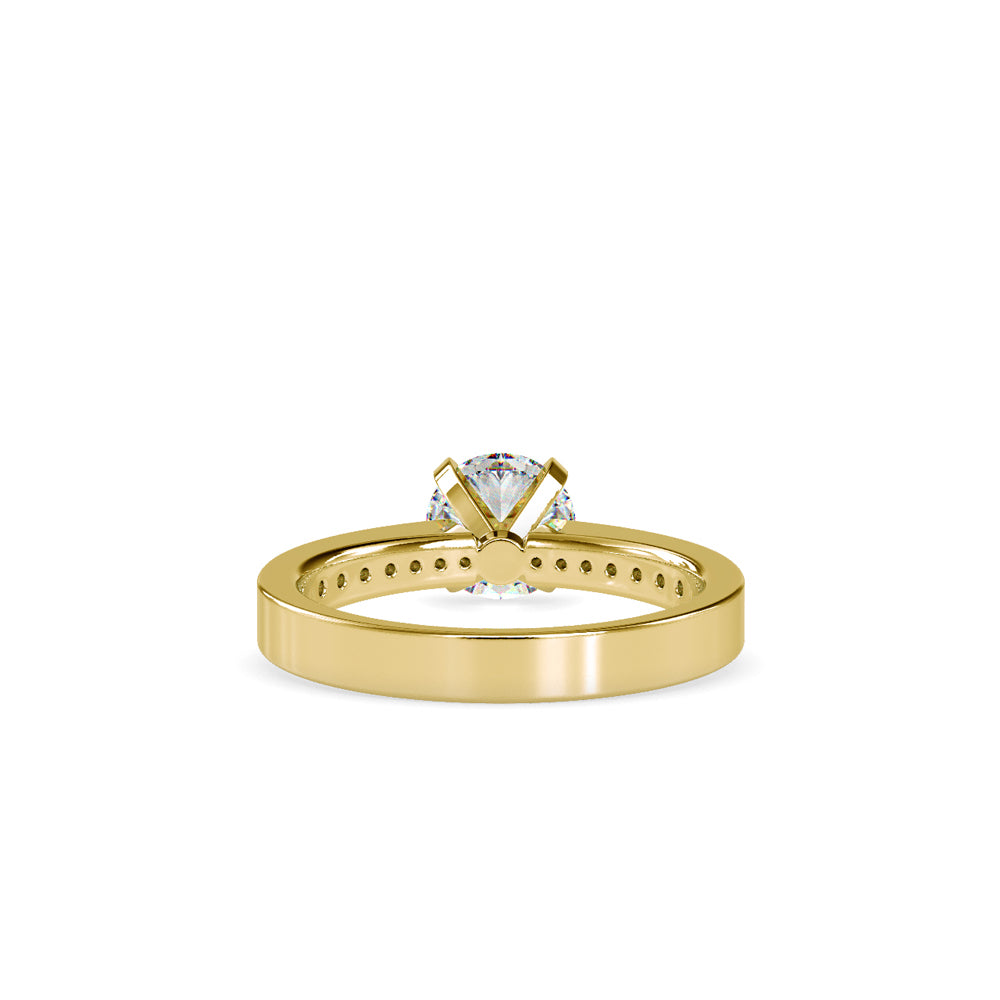 SKU: 0166 (22K) Four-Prong Solitaire Engagment Ring in Rose Gold.