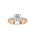 SKU: 0167 (14K) Heart-Shaped Setting Four-Prong Solitaire Engagment Ring in Rose Gold.