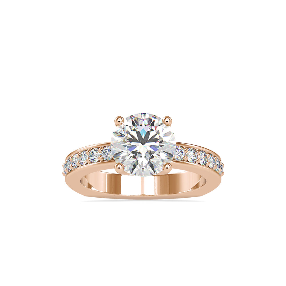 SKU: 0167 (22K) Heart-Shaped Setting Four-Prong Solitaire Engagment Ring in Rose Gold.