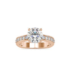 SKU: 0167 (22K) Heart-Shaped Setting Four-Prong Solitaire Engagment Ring in Rose Gold.