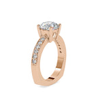 SKU: 0167 (18K) Heart-Shaped Setting Four-Prong Solitaire Engagment Ring in Rose Gold.