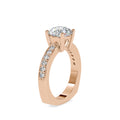 SKU: 0167 (10K) Heart-Shaped Setting Four-Prong Solitaire Engagment Ring in Rose Gold.