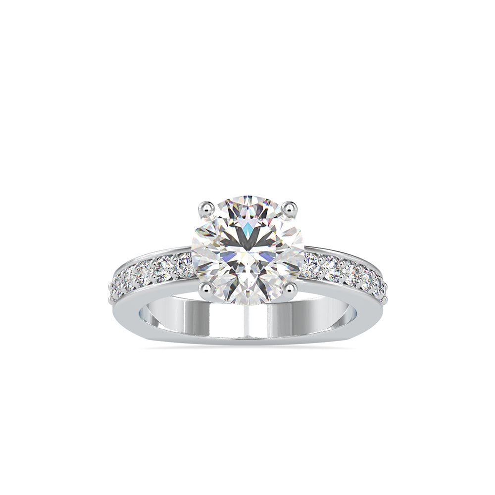 SKU: 0167 (14K) Heart-Shaped Setting Four-Prong Solitaire Engagment Ring in Rose Gold.
