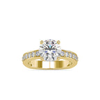 SKU: 0167 (14K) Heart-Shaped Setting Four-Prong Solitaire Engagment Ring in Rose Gold.