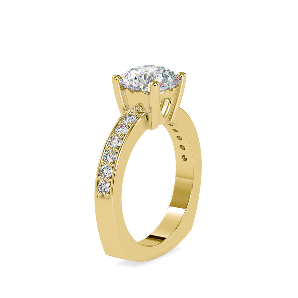 SKU: 0167 (22K) Heart-Shaped Setting Four-Prong Solitaire Engagment Ring in Rose Gold.