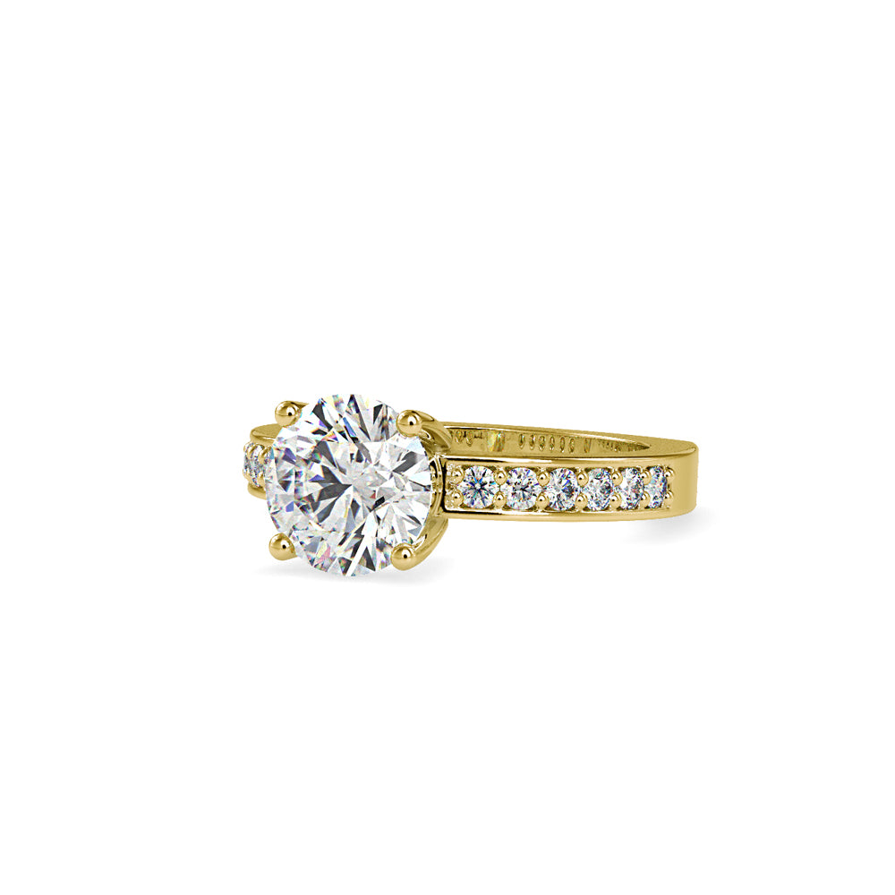 SKU: 0167 (22K) Heart-Shaped Setting Four-Prong Solitaire Engagment Ring in Rose Gold.