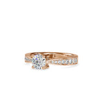 SKU: 0168 (22K) Four-Prong Solitaire Engagment Ring in Rose Gold.