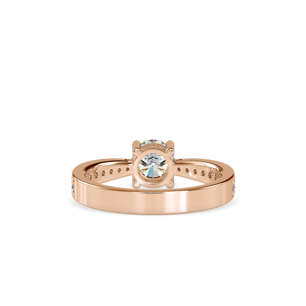 SKU: 0168 (18K) Four-Prong Solitaire Engagment Ring in Rose Gold.