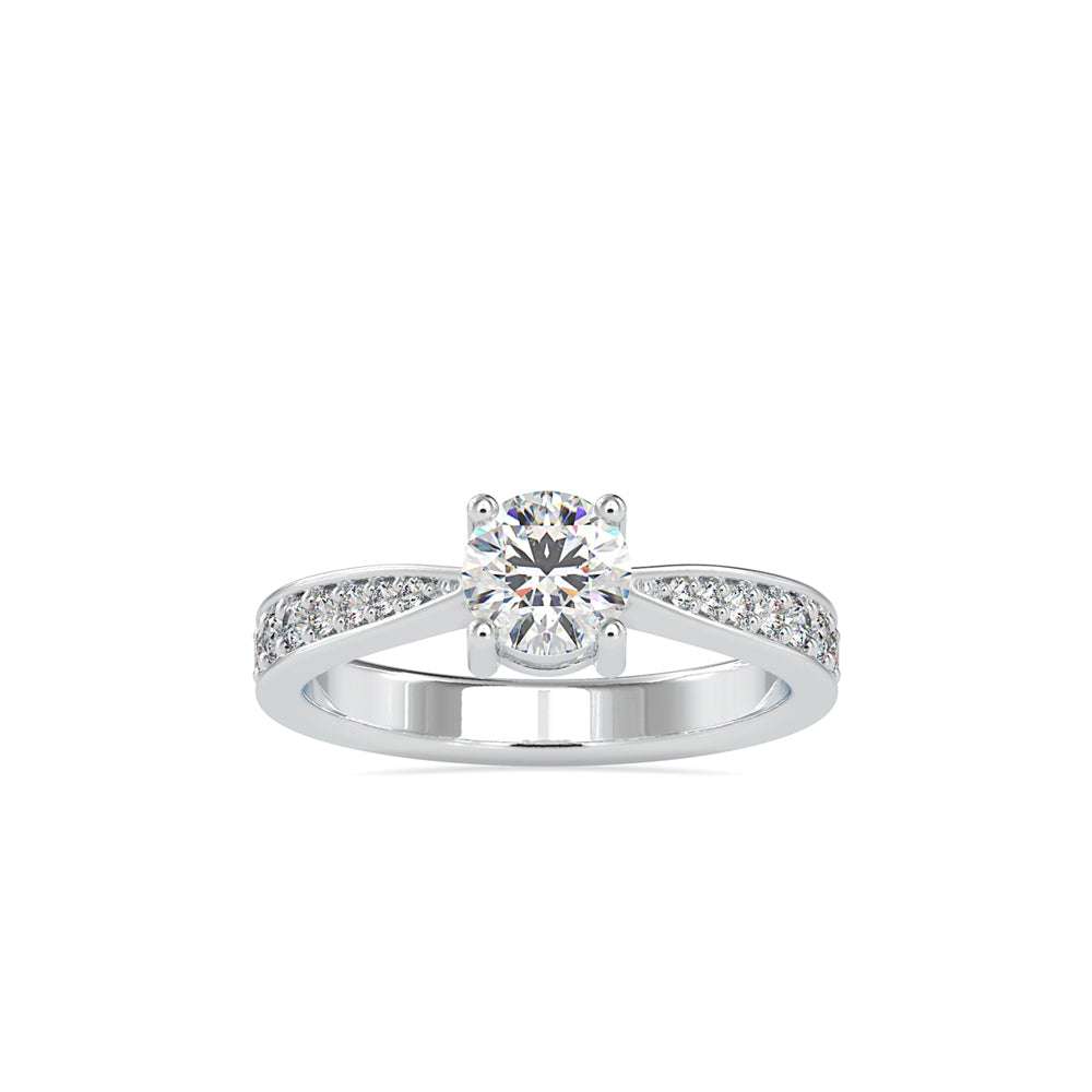 SKU: 0168 (14K) Four-Prong Solitaire Engagment Ring in Rose Gold.