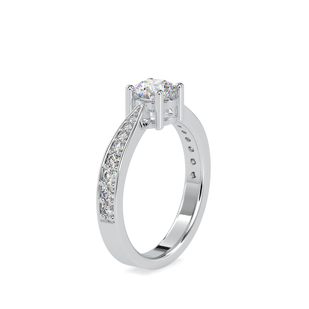 SKU: 0168 (10K) Four-Prong Solitaire Engagment Ring in Rose Gold.