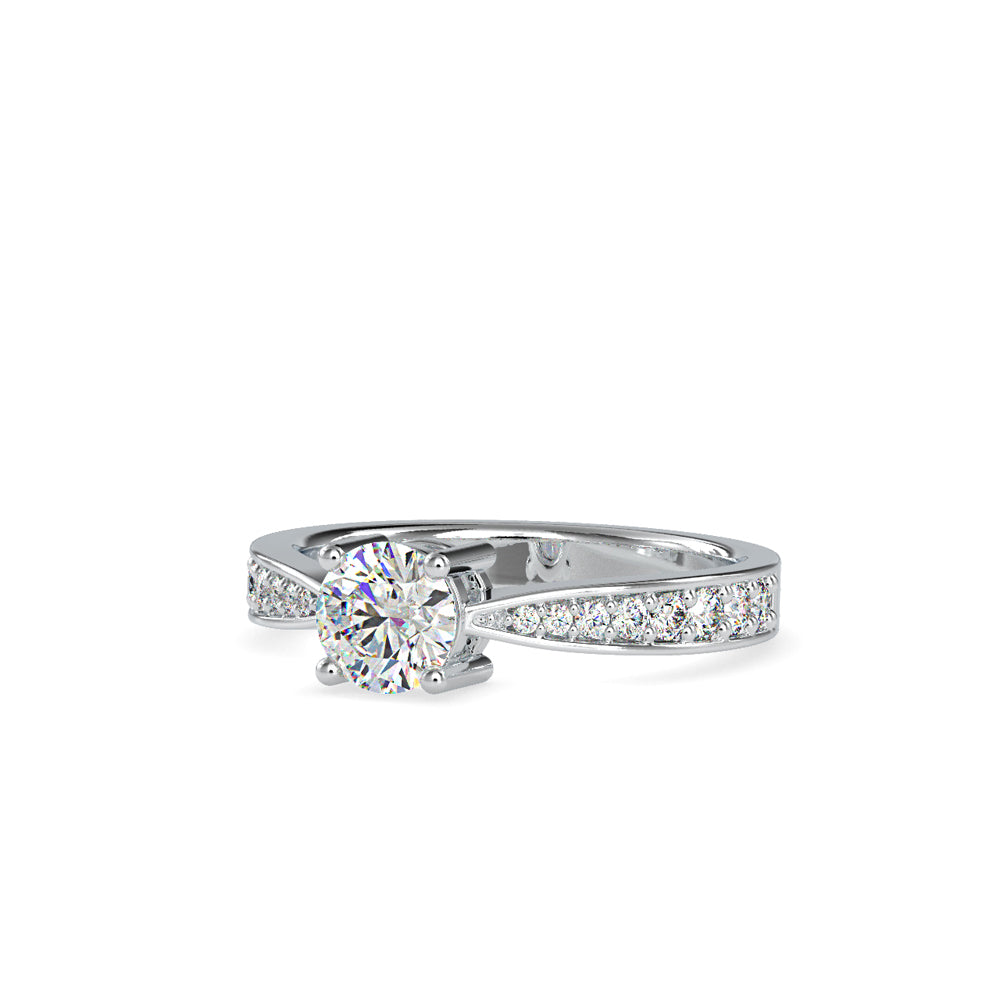 SKU: 0168 (18K) Four-Prong Solitaire Engagment Ring in Rose Gold.