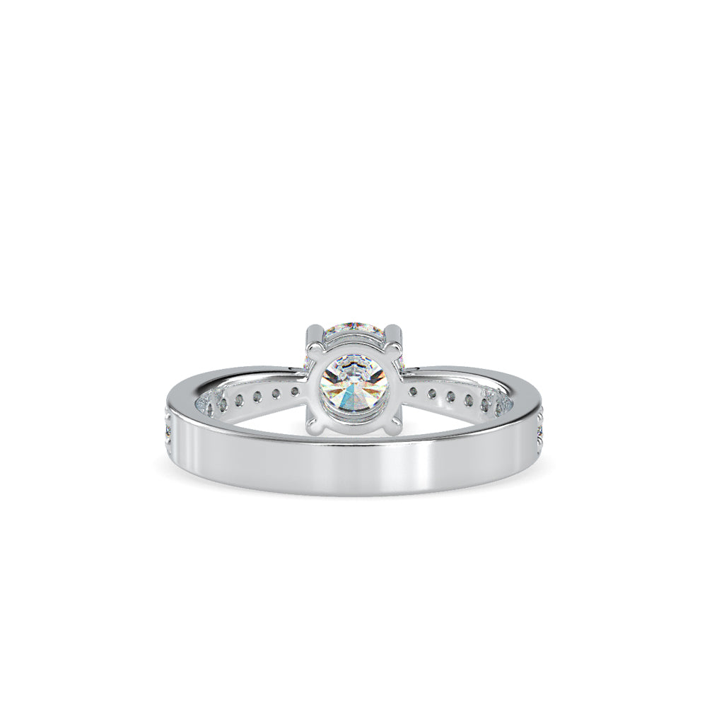 SKU: 0168 (14K) Four-Prong Solitaire Engagment Ring in Rose Gold.