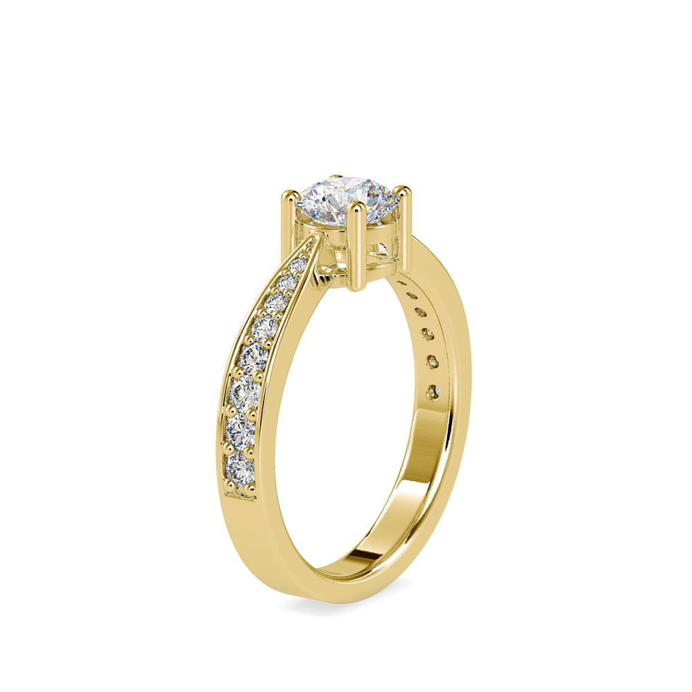 SKU: 0168 (14K) Four-Prong Solitaire Engagment Ring in Rose Gold.