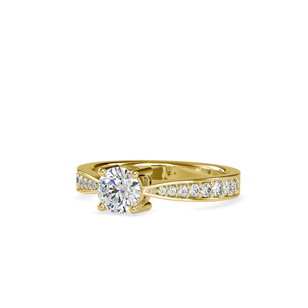 SKU: 0168 (10K) Four-Prong Solitaire Engagment Ring in Rose Gold.