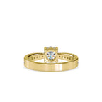 SKU: 0168 (14K) Four-Prong Solitaire Engagment Ring in Rose Gold.