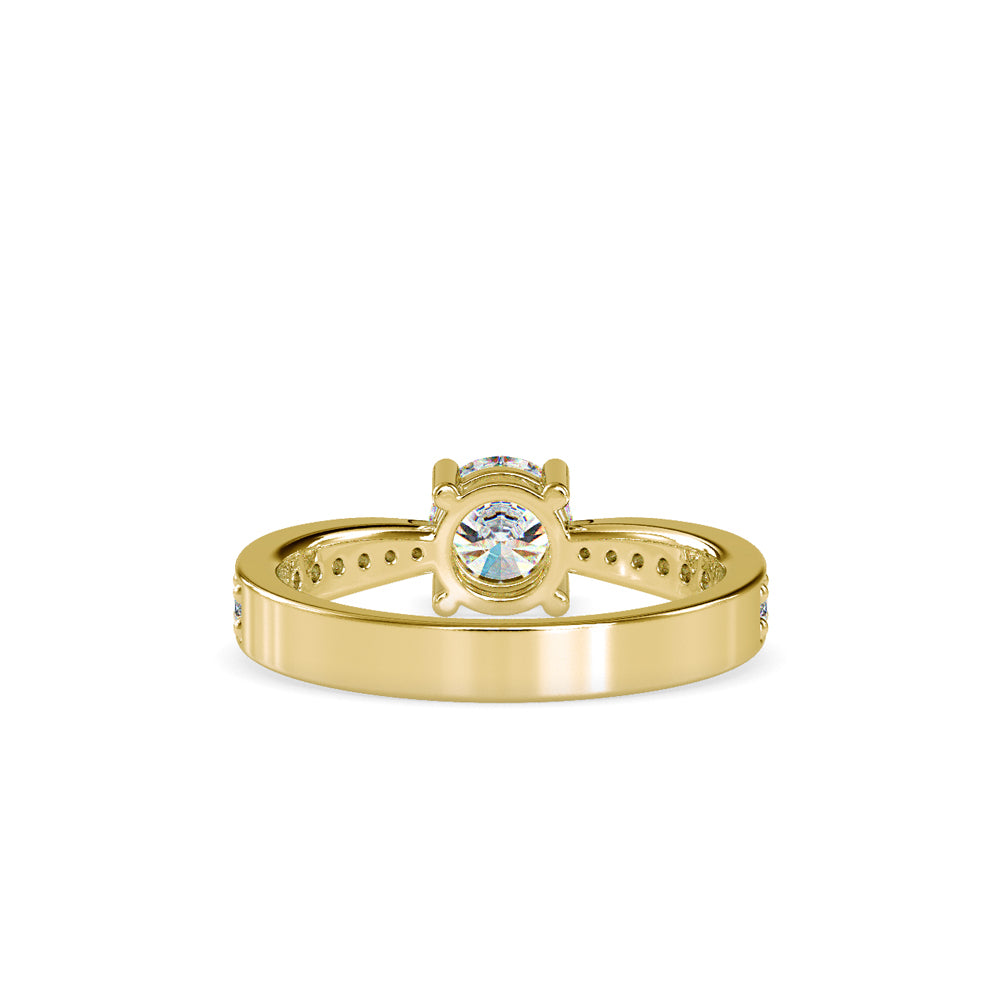 SKU: 0168 (22K) Four-Prong Solitaire Engagment Ring in Rose Gold.