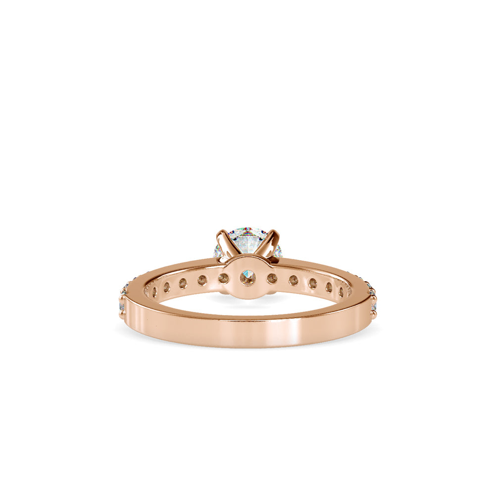 SKU: 0169 (14K) Four-Prong Solitaire Engagment Ring in Rose Gold.