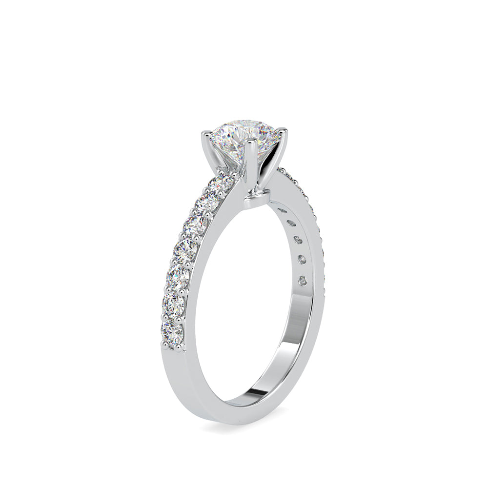 SKU: 0169 (18K) Four-Prong Solitaire Engagment Ring in Rose Gold.
