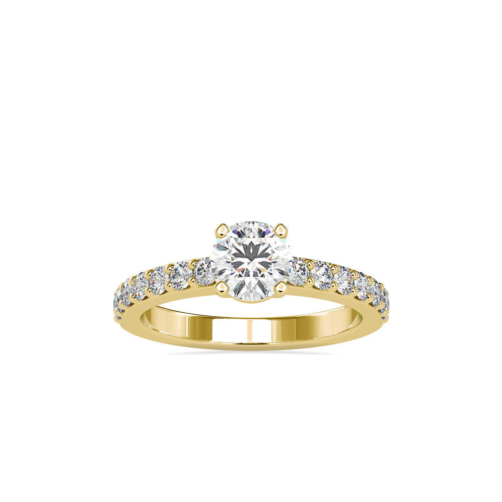 SKU: 0169 (18K) Four-Prong Solitaire Engagment Ring in Rose Gold.