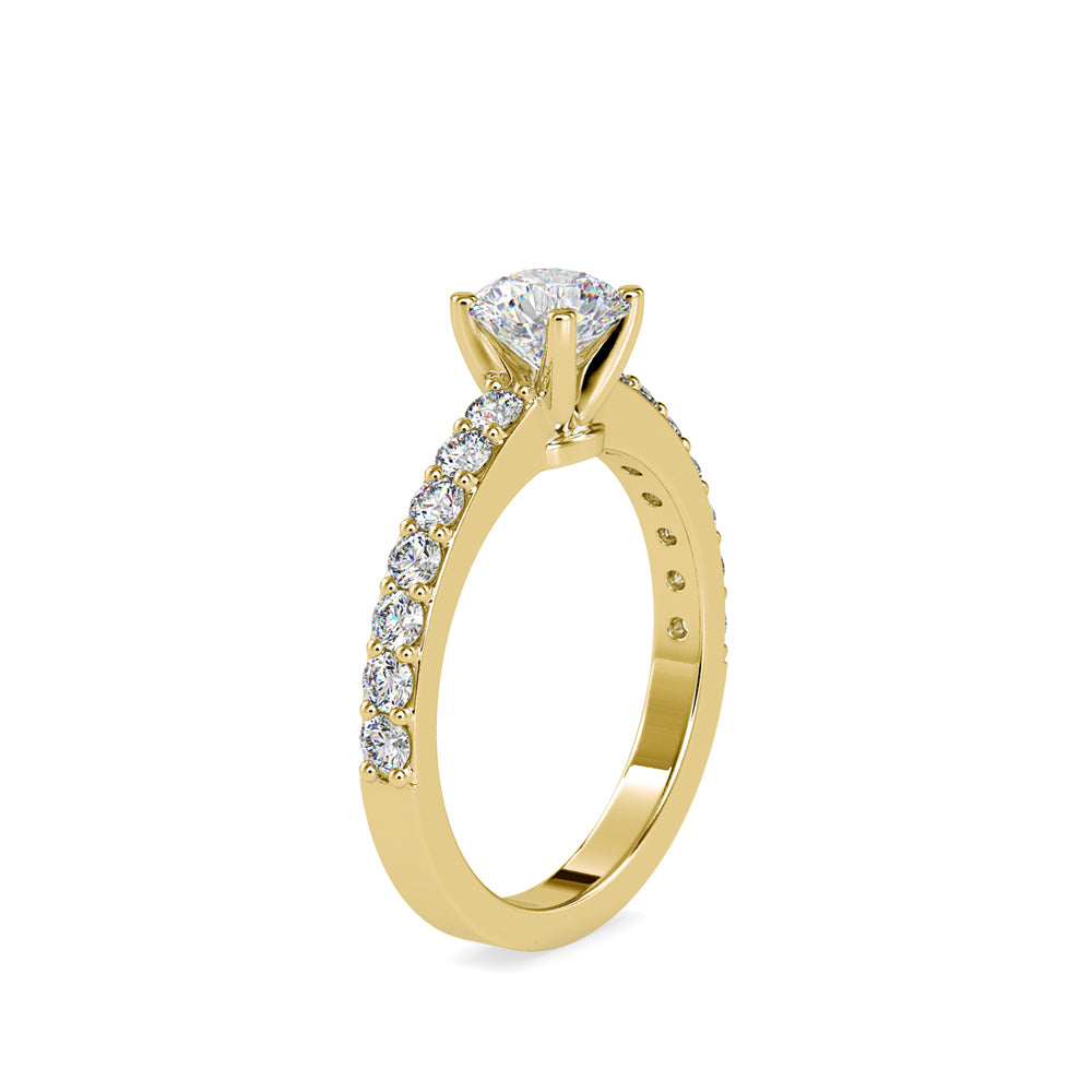 SKU: 0169 (10K) Four-Prong Solitaire Engagment Ring in Rose Gold.