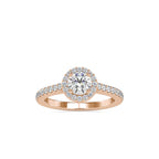 SKU: 0170 (18K) Dazzling Halo Engagment Ring In Rose Gold.