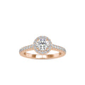 SKU: 0170 (10K) Dazzling Halo Engagment Ring In Rose Gold.