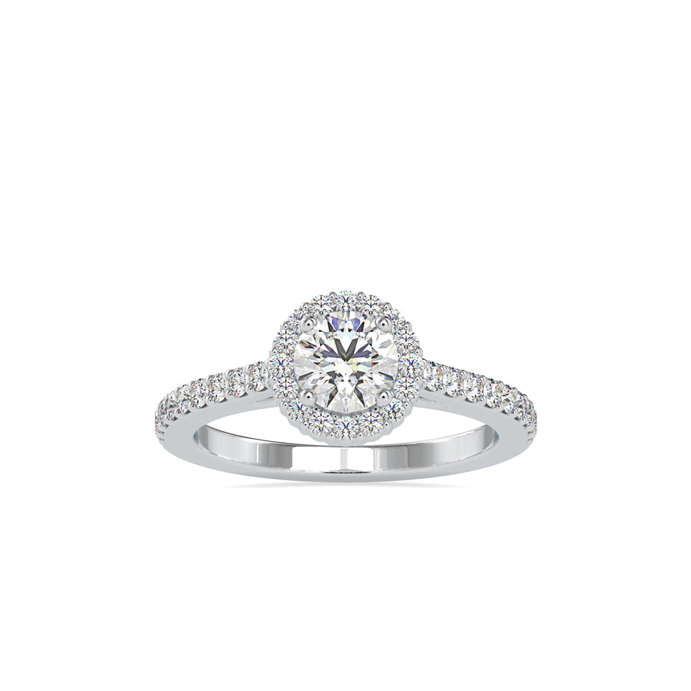 SKU: 0170 (14K) Dazzling Halo Engagment Ring In Rose Gold.