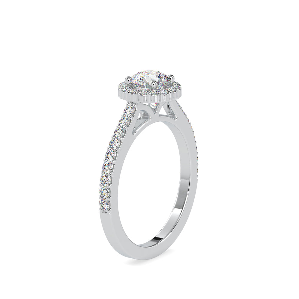 SKU: 0170 (10K) Dazzling Halo Engagment Ring In Rose Gold.
